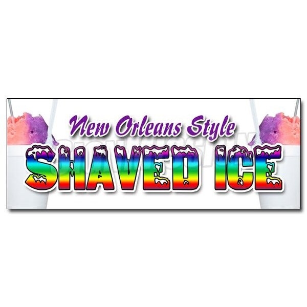 Signmission NEW ORLEANS STYLE SHAVED ICEsticker snow cones balls fruit flavors, D-12 New Orleans Style Shaved D-12 New Orleans Style Shaved - main